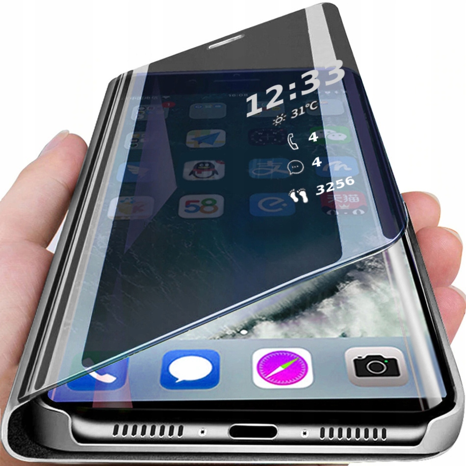 Huawei Honor 9X, puzdro kryt inteligentný Clear View Cover, chytrý obal