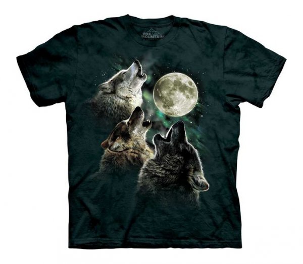 Tričko 3D potisk - Three Wolf Moon Glow, vlci - The Mountain / děti