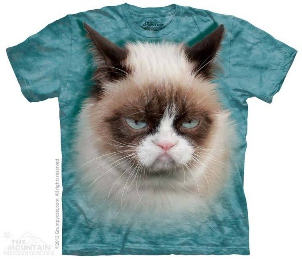 Tričko s 3D potlačou - krátký rukáv - Grumpy Cat, mačka, kat - The Mountain