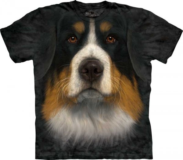 Tričko s 3D potlačou - Bernese Dog Face, Bernský salašnický pes - The Mountain