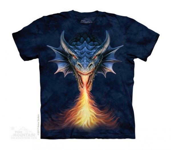 Tričko 3D potisk - krátký rukáv - Fire Breather, drak - The Mountain / děti