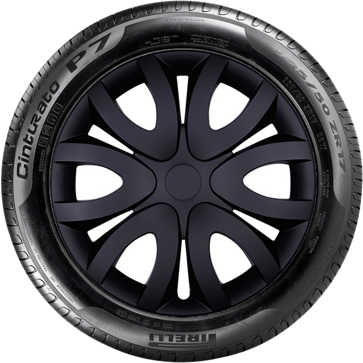 VOLKSWAGEN (VW) 16'' kompatibilní s modely, poklice na kola 4ks (sad) mika cerna