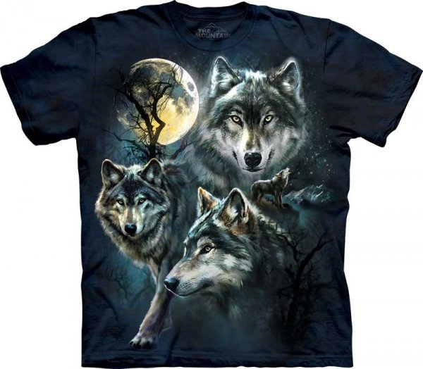 Tričko s 3D potlačou - Moon Wolves Collage, vlci, vlk - The Mountain