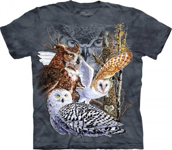 Tričko s 3D potlačou - Find 11 Owls, Sovy - The Mountain