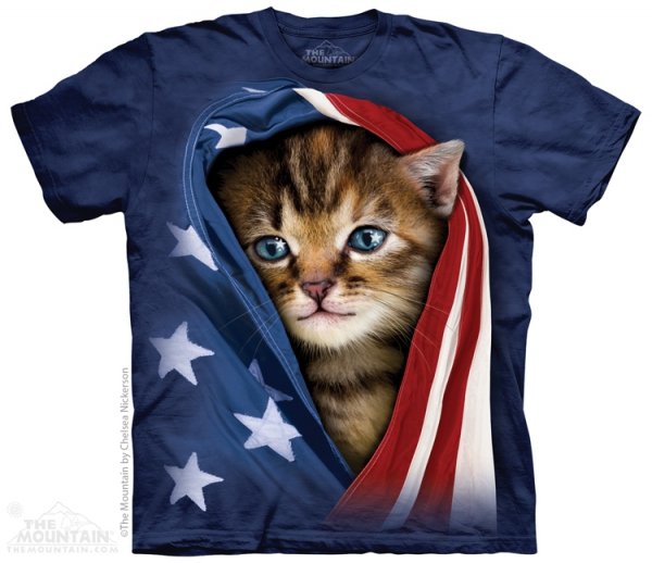 Tričko s 3D potlačou - Patriotic Kitten, mačiatko - The Mountain