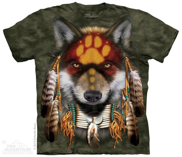 Tričko s 3D potlačou - Native Wolf Spirit, vlk - The Mountain