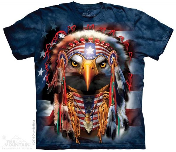 Tričko s 3D potlačou - Native Patriot Eagle, orol - The Mountain