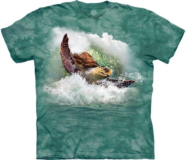 Tričko s 3D potlačou - Surfin' Sea Turtle, mořská želva - The Mountain