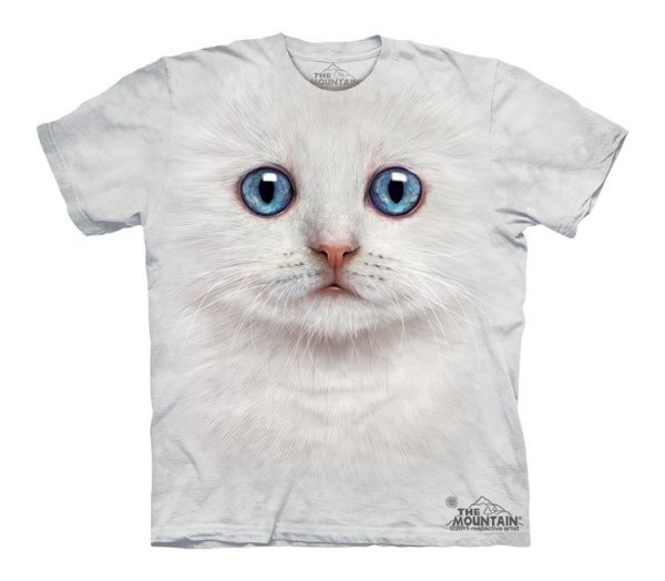 Tričko 3D potisk - Ivory Kitten Face, bílé kotě - The Mountain / děti