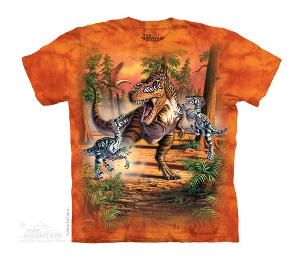 Tričko 3D potisk - Dino Battle, rodina dinosaurů - The Mountain / děti