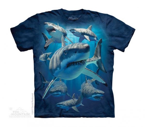 Tričko 3D potisk - Great Whites, žraloci - The Mountain / děti