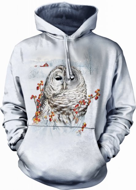 Blúza mikina s 3D potlačou a kapucňou - Country Owl, sova - The Mountain