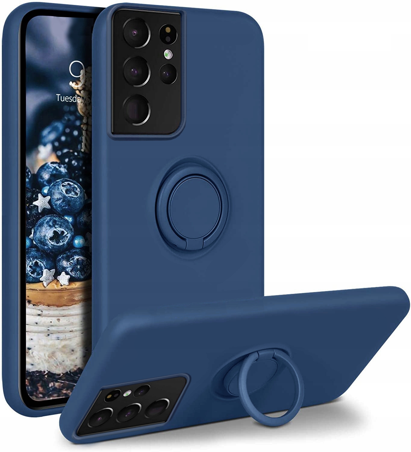 Samsung Galaxy S21 Ultra, obal pouzdro na mobil kryt obrněný SOFT INSIDE 3w1 ring