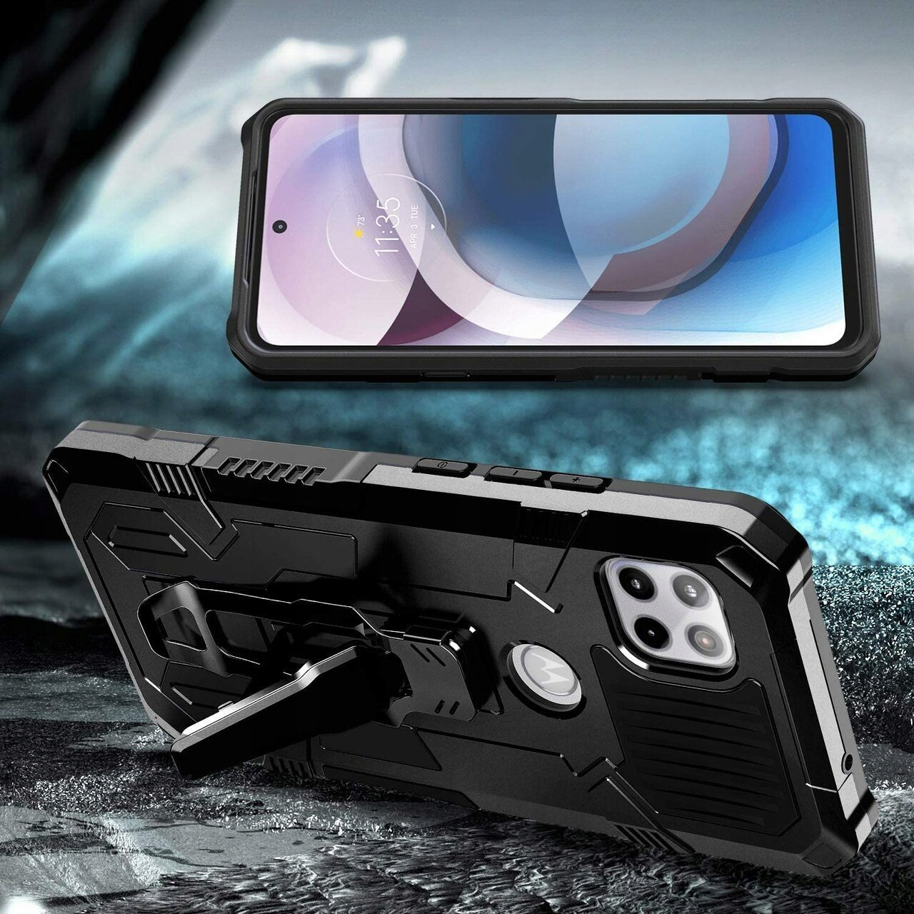 Motorola Moto G, 5G obal pouzdro na mobil kryt obrněný TANK 3w1 držadlo vip
