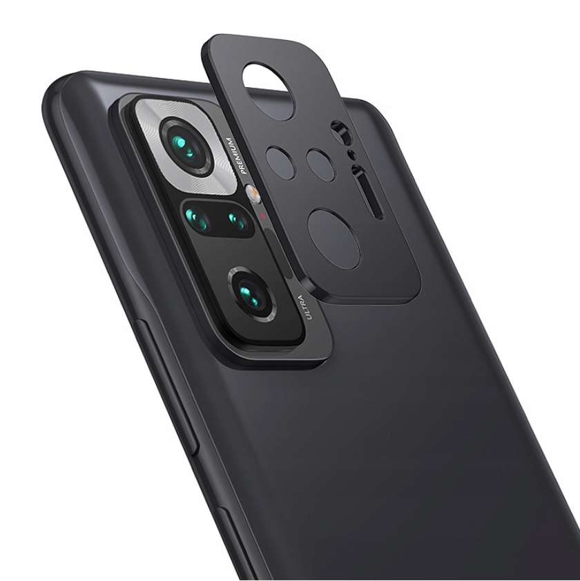 Xiaomi Redmi Note 10 Pro, hybrid tvrzené černé sklo objektivu, hliníkový rám