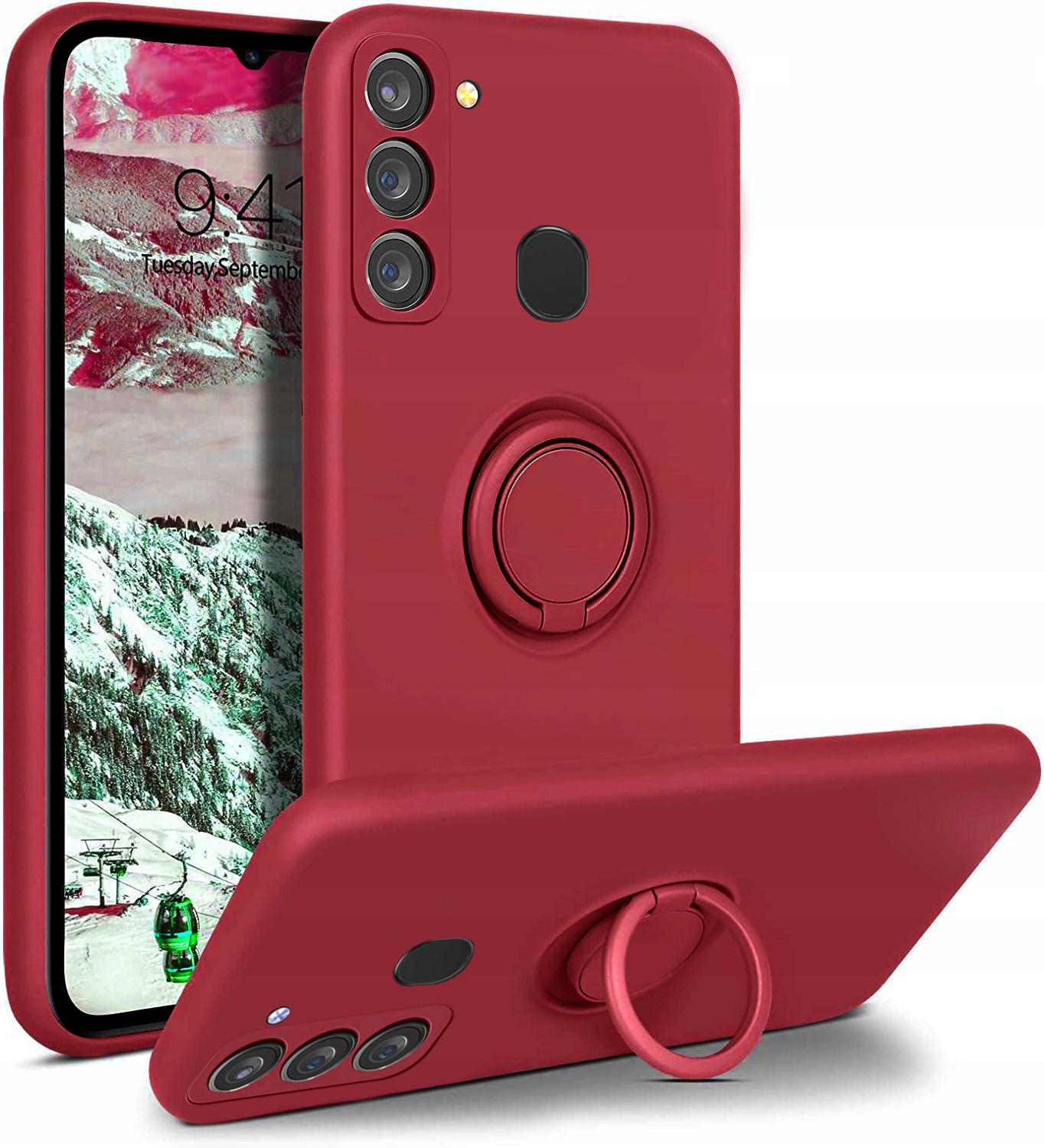 Samsung Galaxy M11 / A11 obal pouzdro na mobil kryt obrněný SOFT INSIDE 3w1 ring