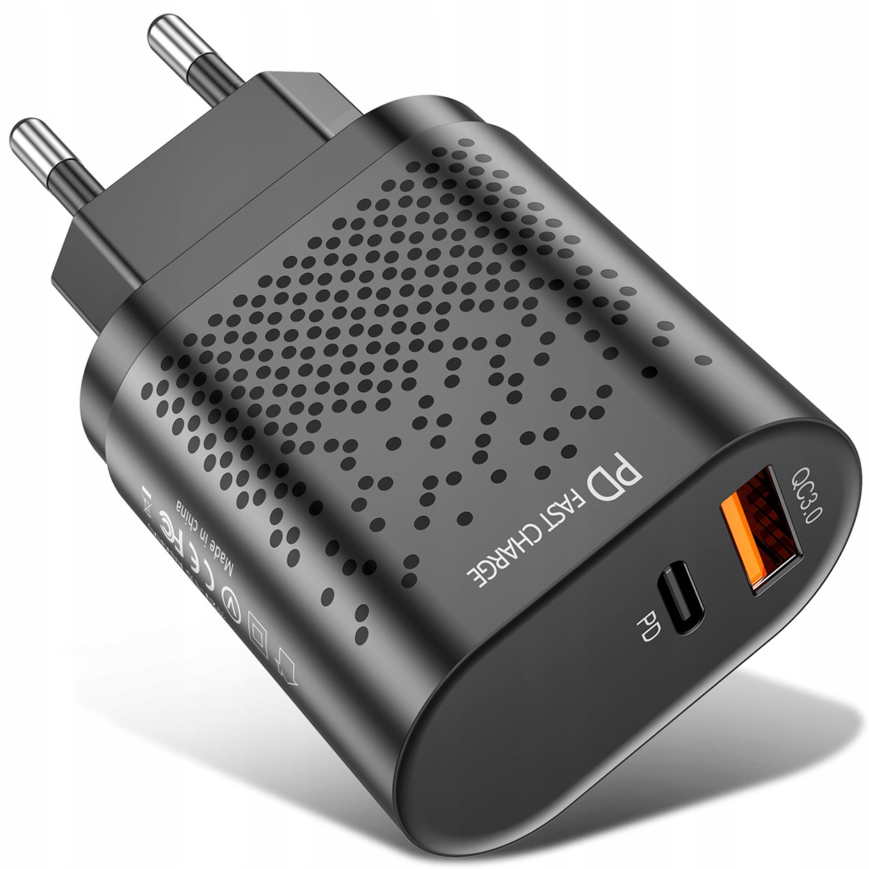 QUICK CHARGE 3.0 síťová nabíječka pro rychlé nabíjení mobilu, USB + PD ports 18W
