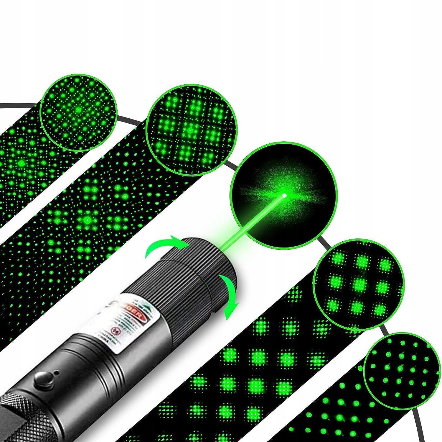 Laserové ukazovátko, ZELENÝ VÝKON LASERU 50 000 mW 80km + kabel zdarma vip