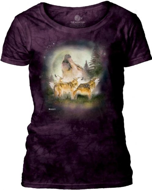 Tričko 3D potisk - Wolf Moon Rising, vlci - The Mountain / pro ženy