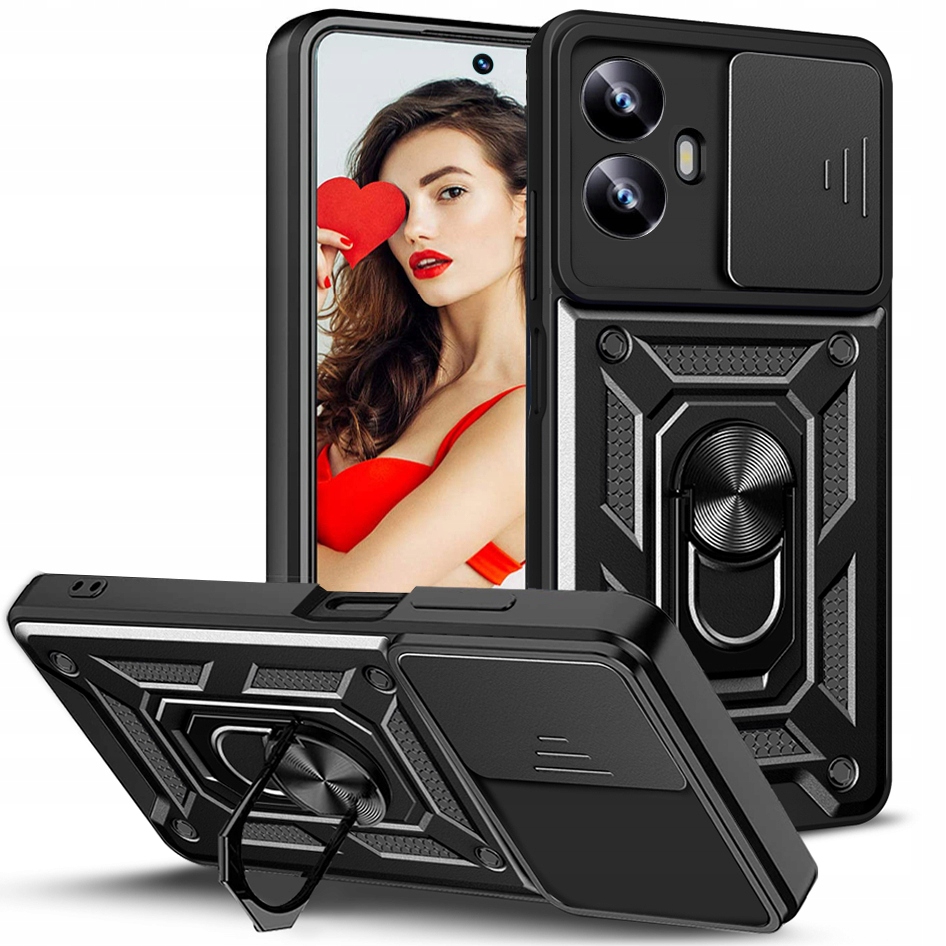 Realme C55, puzdro pre mobilný telefón, kryt pancierovaný SLIDE 4w1 ring