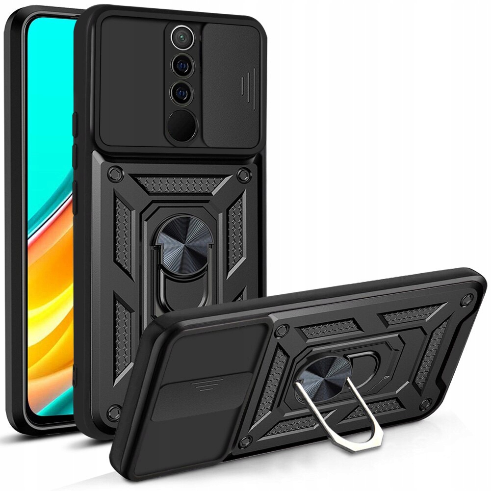 Xiaomi Redmi 9, puzdro pre mobilný telefón, kryt pancierovaný SLIDE 4w1 ring