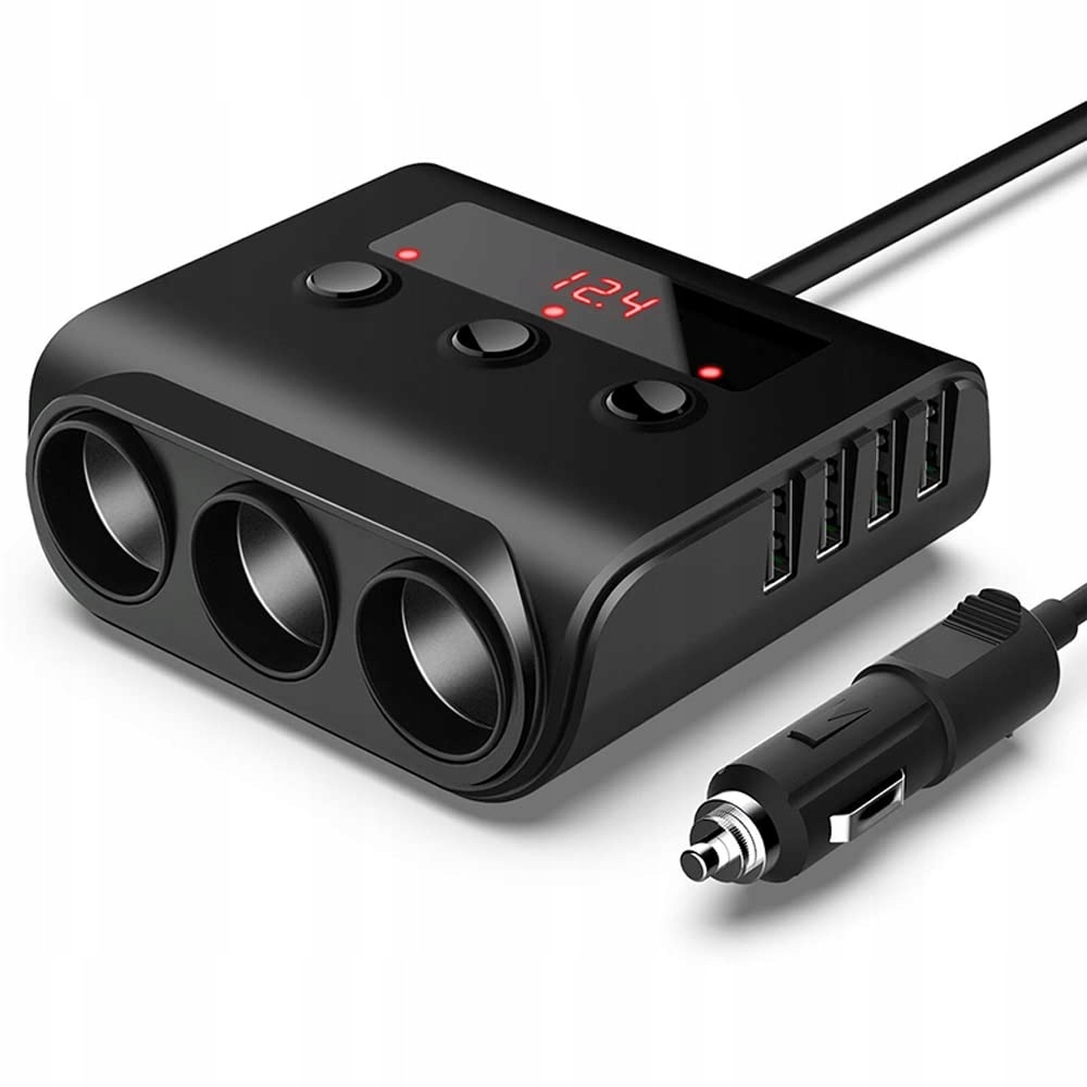 ROZDEĽOVAČ ZÁPALKOVÉHO ZÁSUVKY 100W 3A 12V / 24V 4x USB, autoadaptér