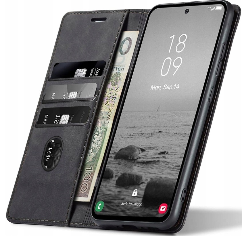 Samsung S24, magnetické kožené pouzdro s klopkou SHEEP SKIN z měkké ovčí kůže
