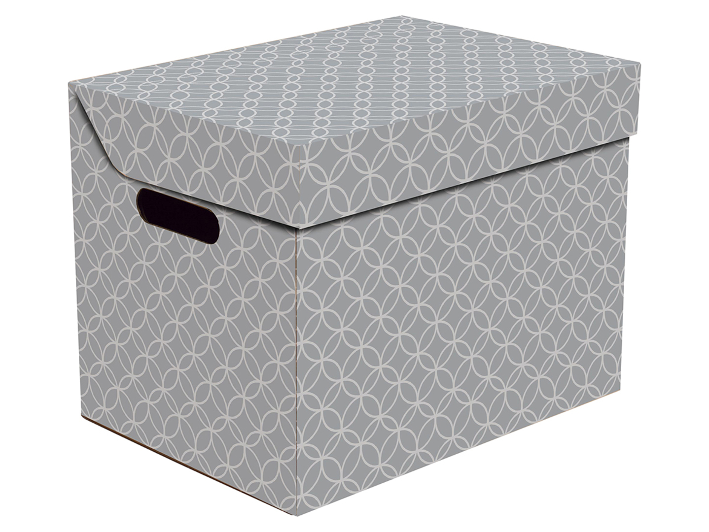 Dekorativní krabice Zoja kruhy ONE, úložný box s víkem vel. 34x25x26cm