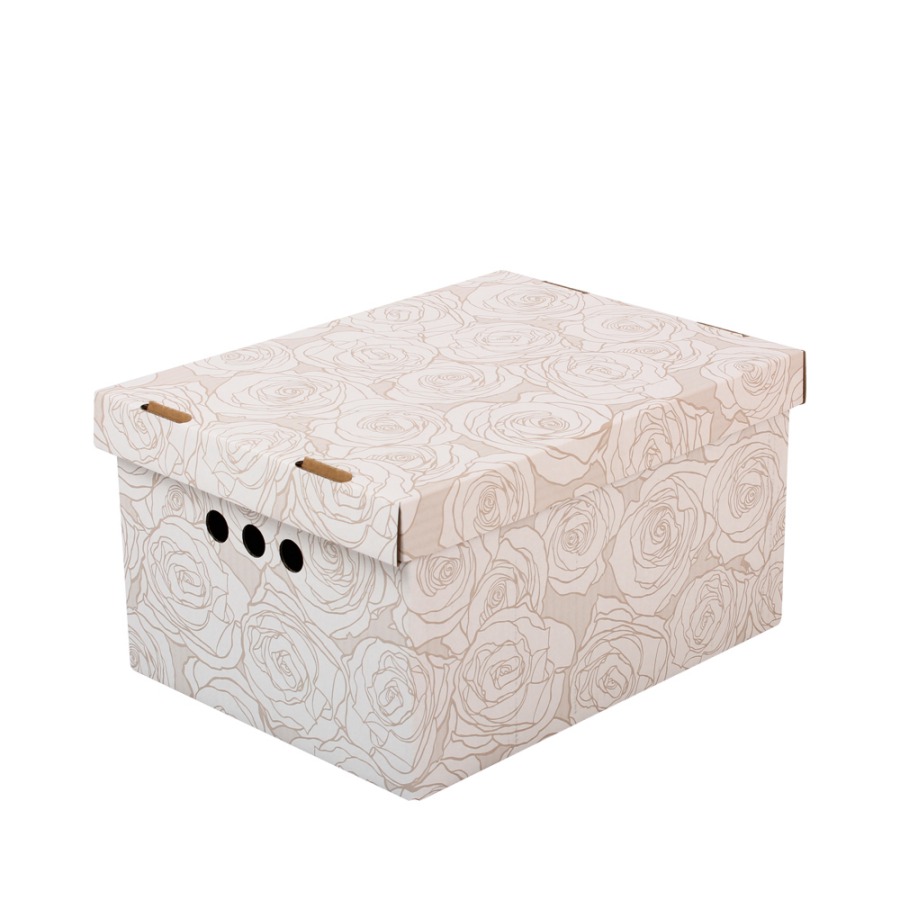 Dekorativní krabice Růže květiny A4 úložný box, velikost 33x25x18cm 